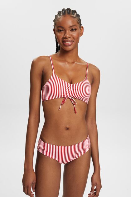Top de bikini con relleno y diseño de rayas