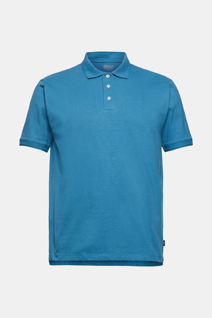 Lino/algodón ecológico: polo de jersey, PETROL BLUE, detail image number 0