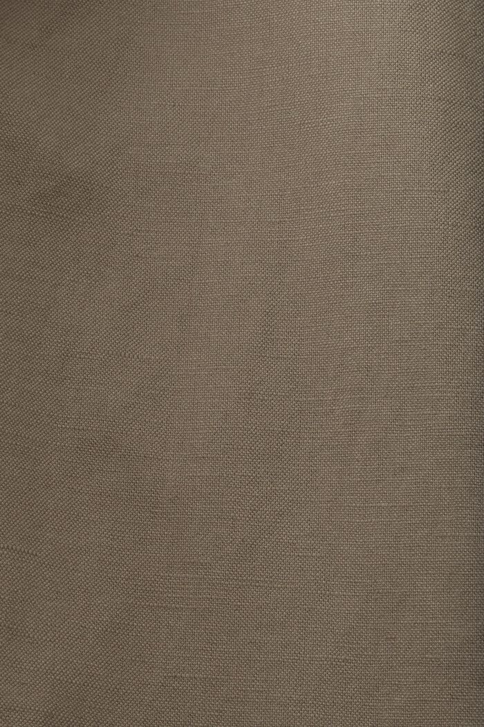 Pantalones en mezcla de algodón y lino, DUSTY GREEN, detail image number 7