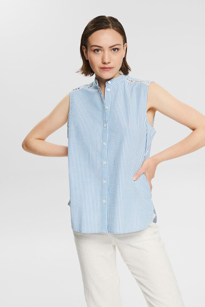 Blusa de manga corta con diseño de rayas verticales
