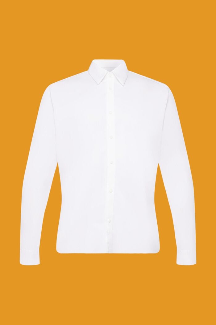 Camisa entallada de algodón, WHITE, detail image number 5