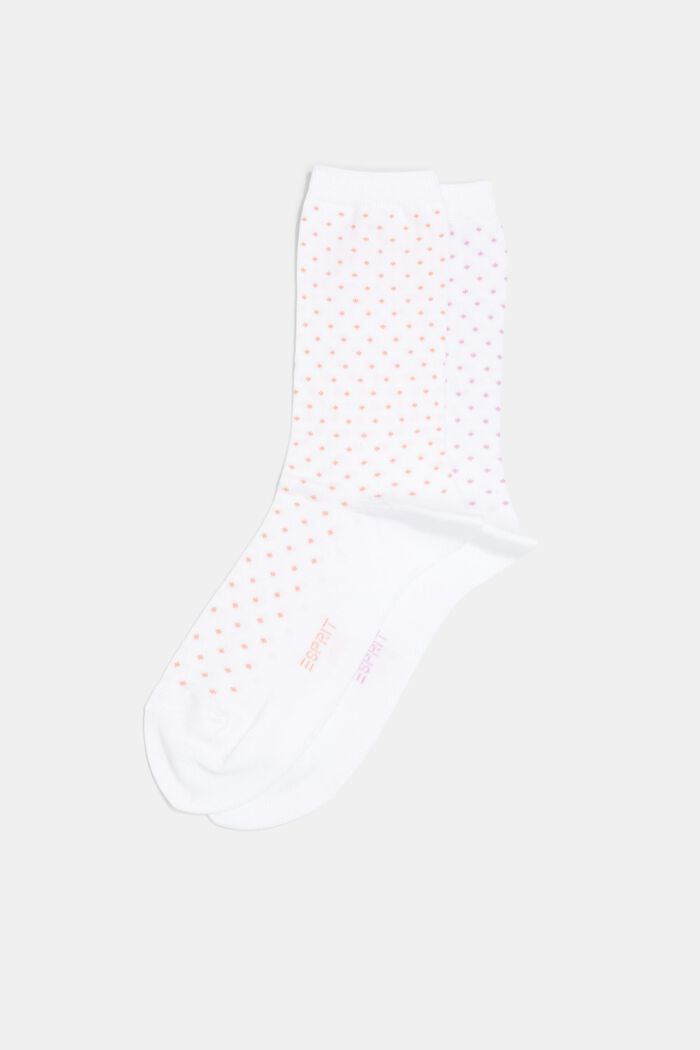 Pack de 2 calcetines de lunares, algodón ecológico, WHITE, detail image number 0