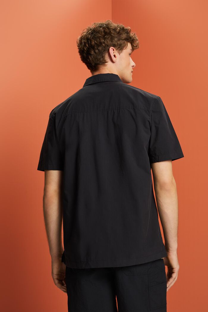 Camisa de manga corta, en mezcla de algodón, BLACK, detail image number 3