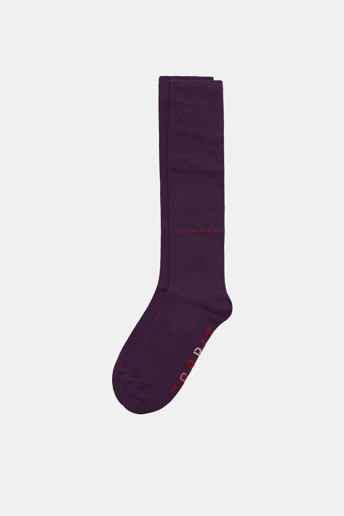 Pack de dos pares de calcetines altos con logotipo, ORCHID, detail image number 0