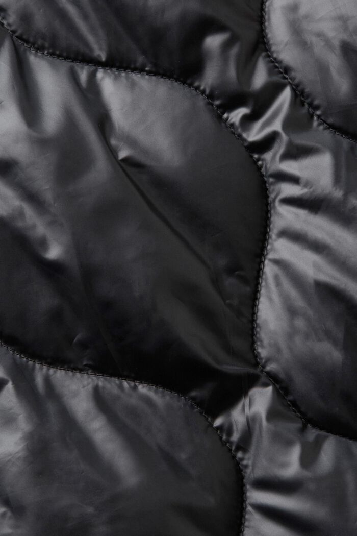 Abrigo acolchado con cuello de punto acanalado, BLACK, detail image number 6