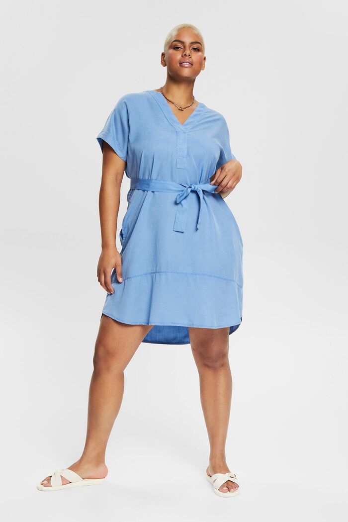 CURVY En TENCEL™: vestido estilo blusa casual, LIGHT BLUE LAVENDER, detail image number 6
