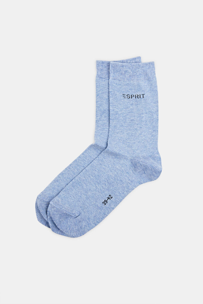 Pack de 2 pares de calcetines de punto, en algodón ecológico, LIGHT DENIM, detail image number 0