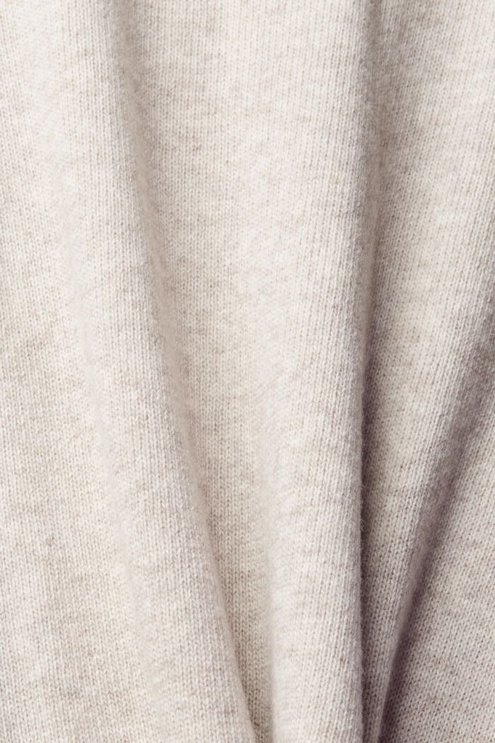Jersey jacquard en mezcla de lana, CREAM BEIGE, detail image number 4