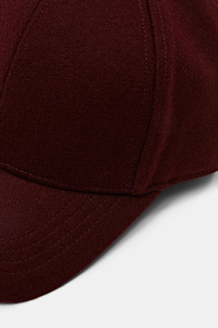 Gorra de béisbol de fieltro de mezcla de lana, GARNET RED, detail image number 1