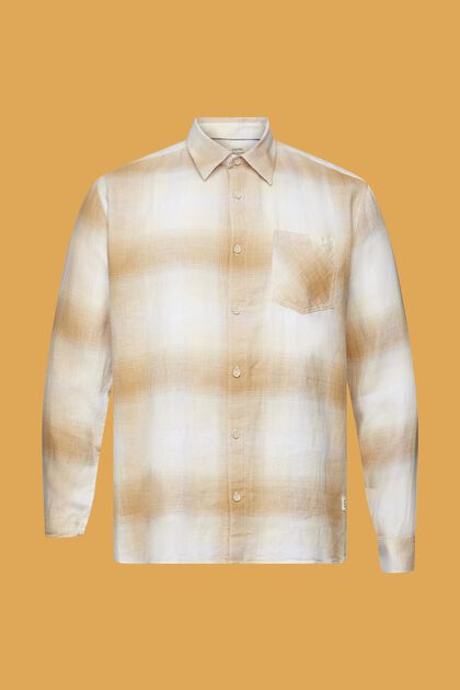 Camisa con diseño de cuadros tartán en una mezcla de algodón y cáñamo, ICE, overview