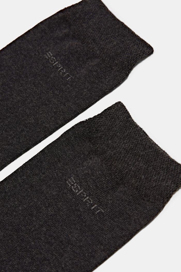Pack de dos pares de calcetines realizados en mezcla de algodón ecológico, ANTHRACITE MELANGE, detail image number 1