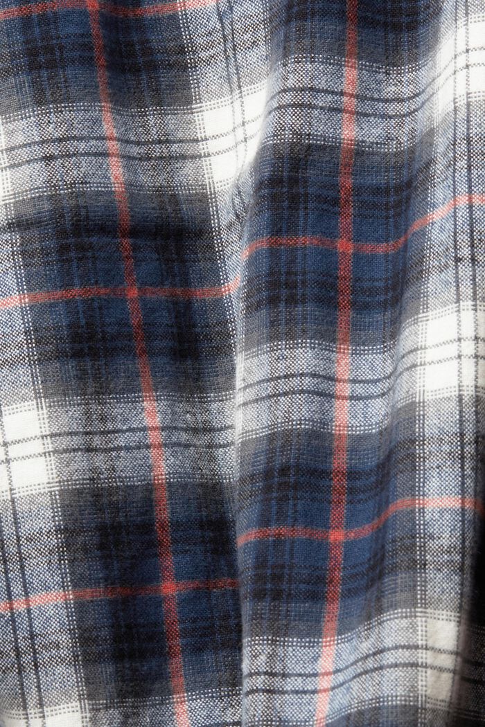 Camisa de algodón oversize en algodón puro con diseño de cuadros, PETROL BLUE, detail image number 6