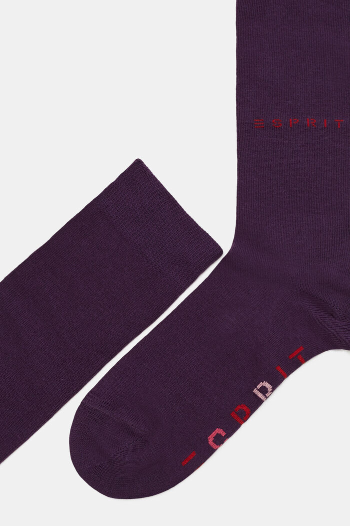 Pack de dos pares de calcetines altos con logotipo, ORCHID, detail image number 1
