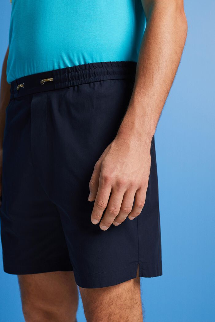 Pantalón corto sin cierre en popelina de algodón, NAVY, detail image number 2