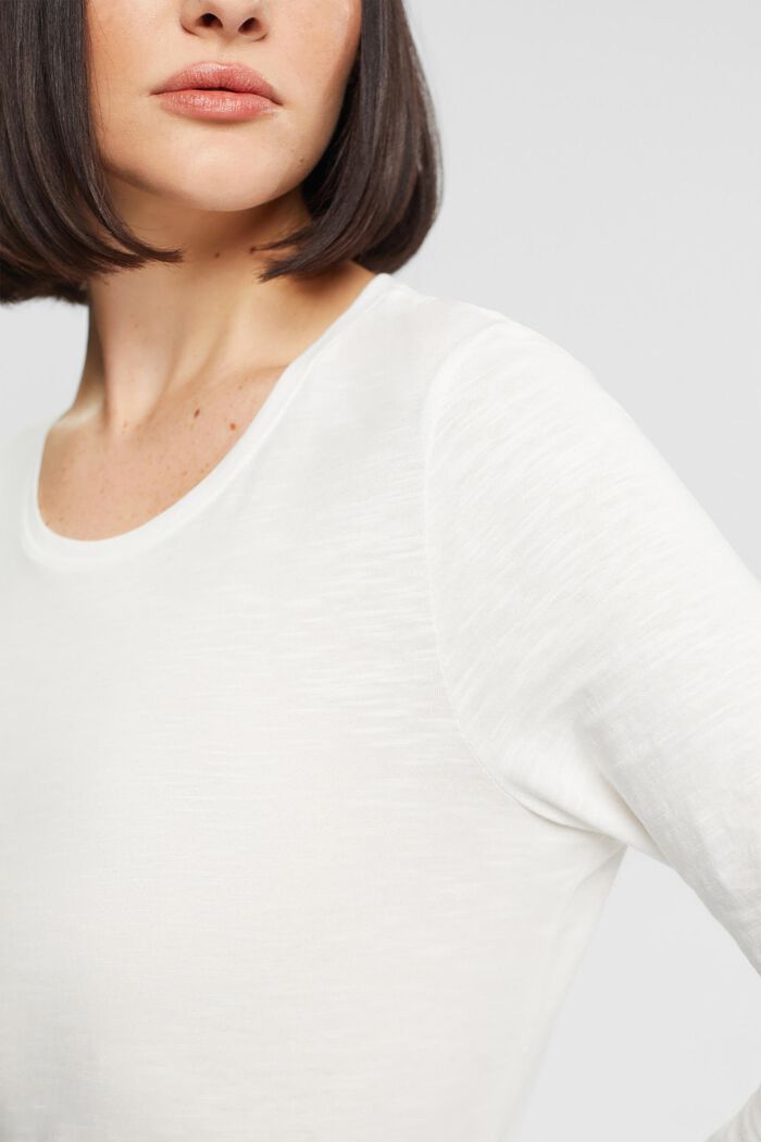 Camiseta de manga larga, 100% algodón, OFF WHITE, detail image number 2