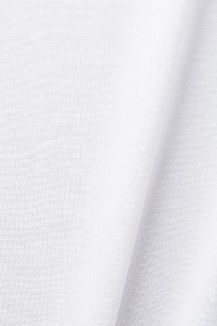 Camiseta de viscosa con cuello redondo y ancho, WHITE, detail image number 4