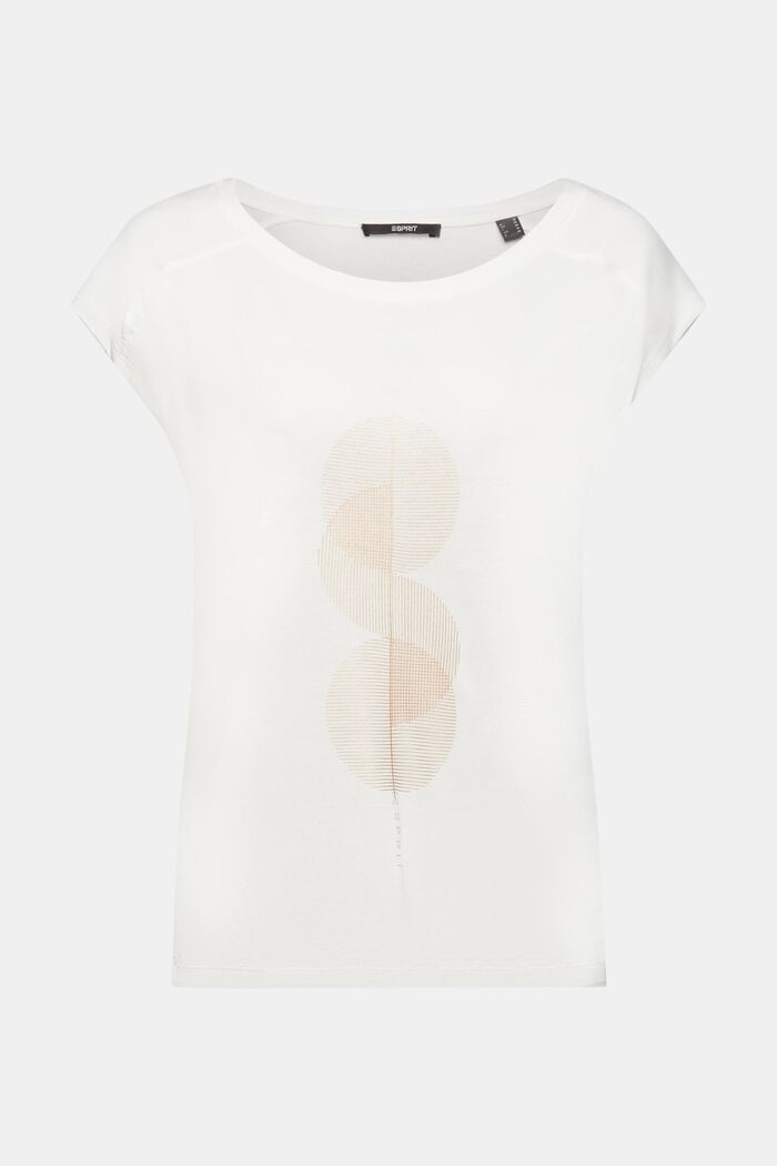 Camiseta con estampado frontal, LENZING™ ECOVERO™, OFF WHITE, detail image number 6