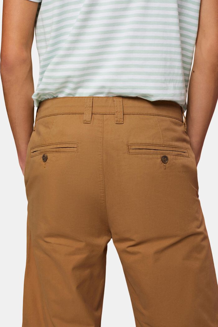 Pantalones cortos estilo chino en algodón sostenible, CAMEL, detail image number 3