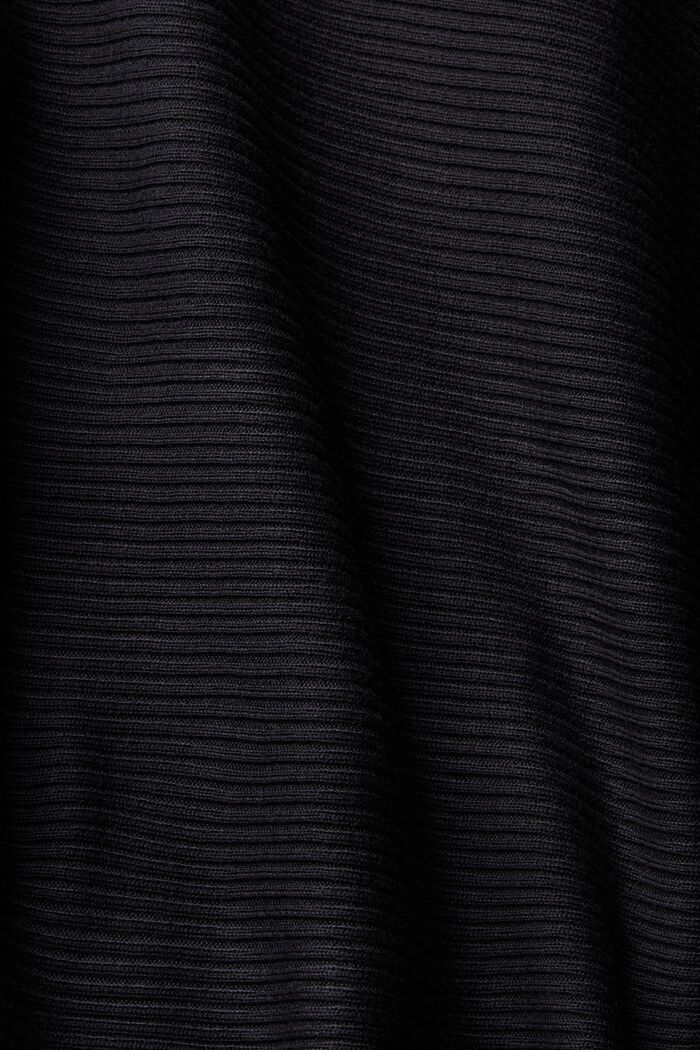 Sudadera de canalé con capucha en tejido reciclado, BLACK, detail image number 5