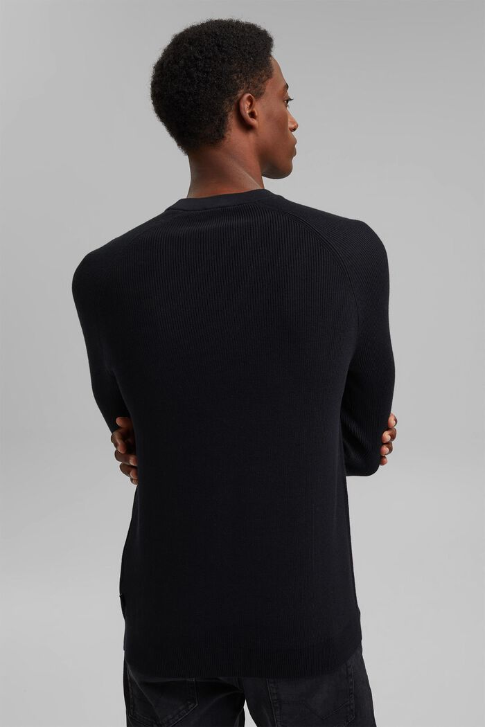 Jersey de cuello redondo, 100% algodón, BLACK, detail image number 3