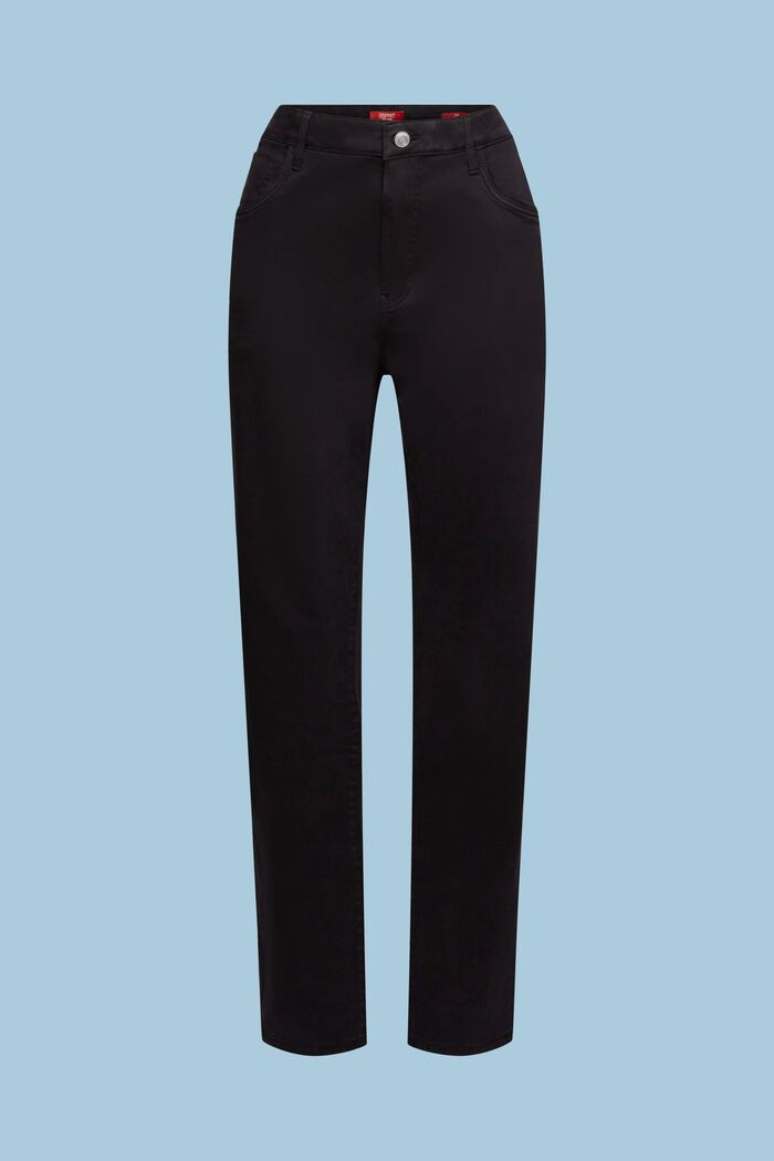 Pantalones de sarga de corte ceñido, BLACK, detail image number 6