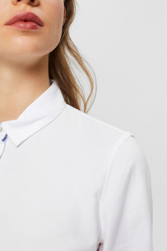Blusa camisera en 100% algodón, WHITE, detail image number 0