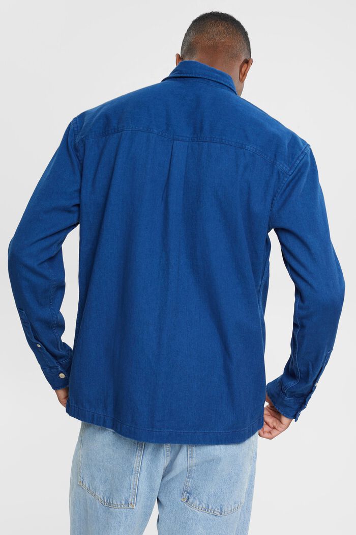 Camisa de sarga firme, DARK BLUE, detail image number 3