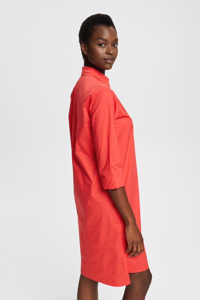 Blusa camisera de popelina, RED, detail image number 4