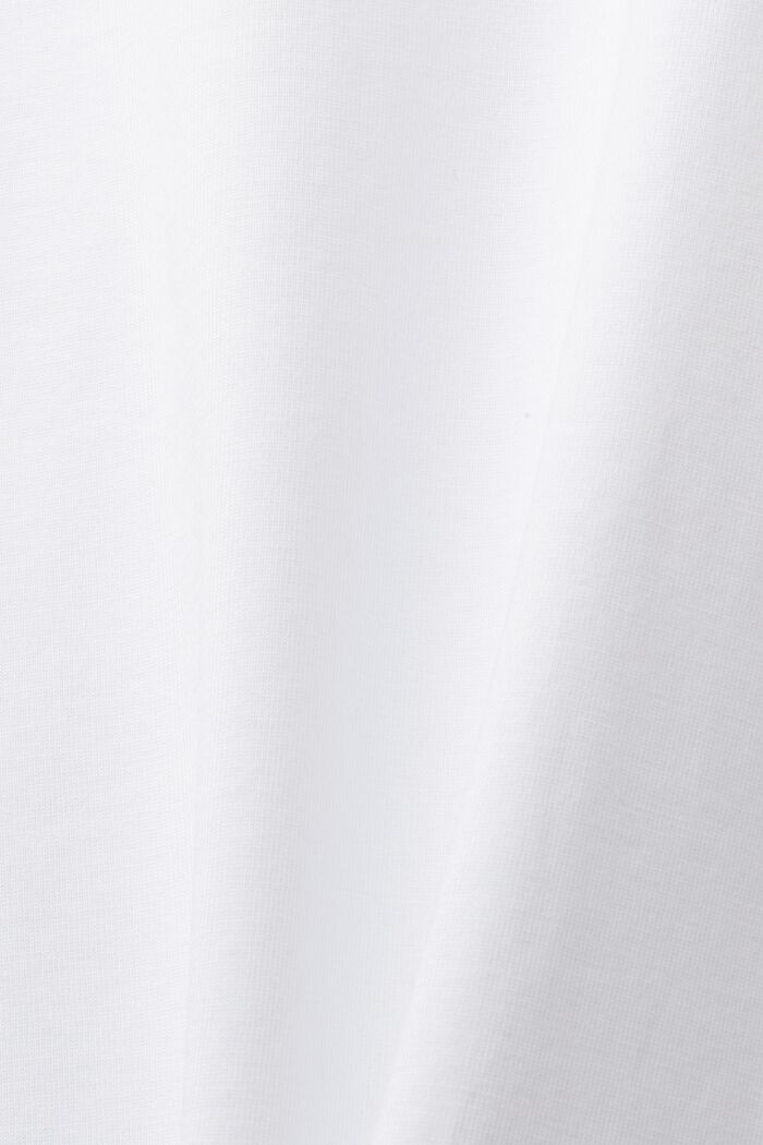 Camiseta de cuello redondo en tejido jersey de algodón Pima, WHITE, detail image number 5