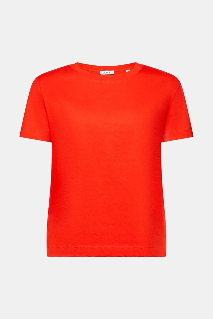 Camiseta de algodón con cuello redondo, RED, detail image number 6