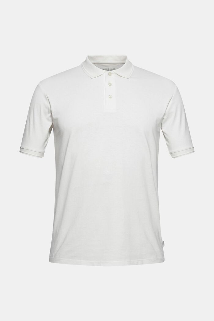 Lino/algodón ecológico: polo de jersey, OFF WHITE, detail image number 0