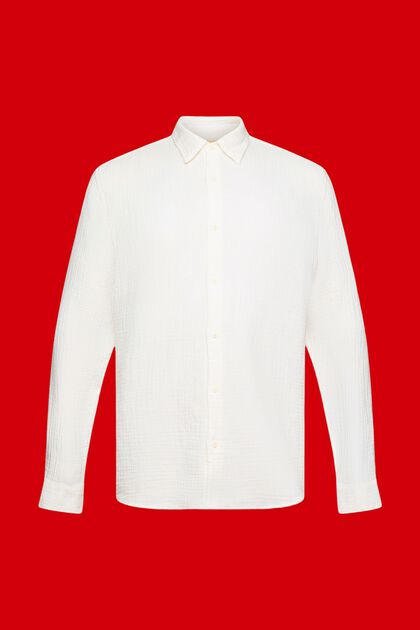 Camisa de muselina en algodón sostenible, OFF WHITE, overview