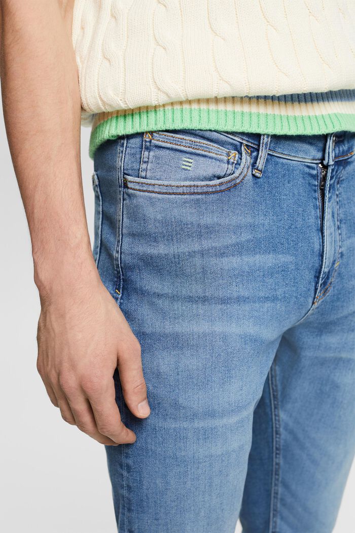 Jeans mid-rise skinny, BLUE LIGHT WASHED, detail image number 4