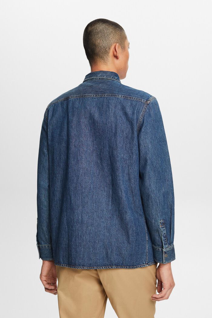 Camisa vaquera, 100% algodón, BLUE MEDIUM WASHED, detail image number 3