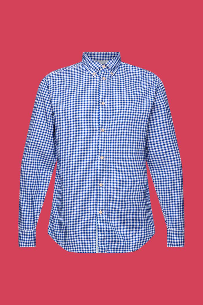Camisa de cuadros vichy con cuello abotonado, 100% algodón, INK, detail image number 5