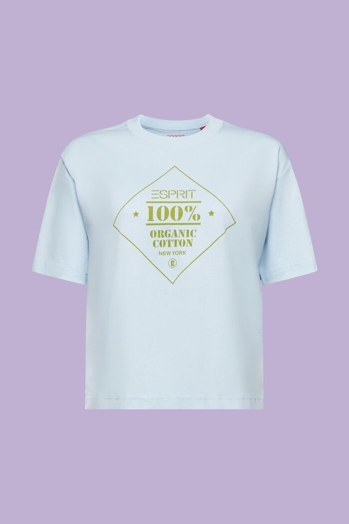 Camiseta estampada de algodón ecológico, PASTEL BLUE, detail image number 7