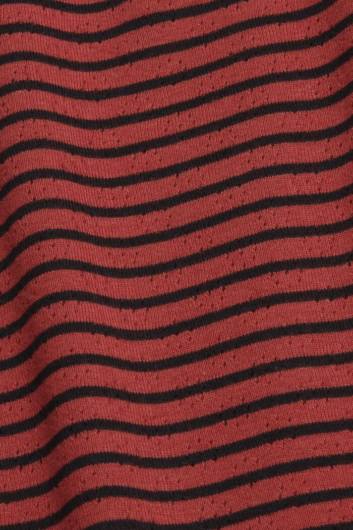 Camiseta de manga larga a rayas, 100% algodón, TERRACOTTA, detail image number 5