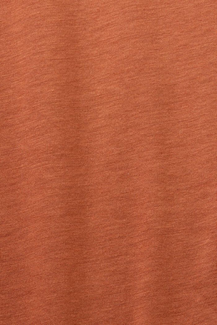 Top de tejido jersey de mezcla de algodón con cuello alto, TERRACOTTA, detail image number 5
