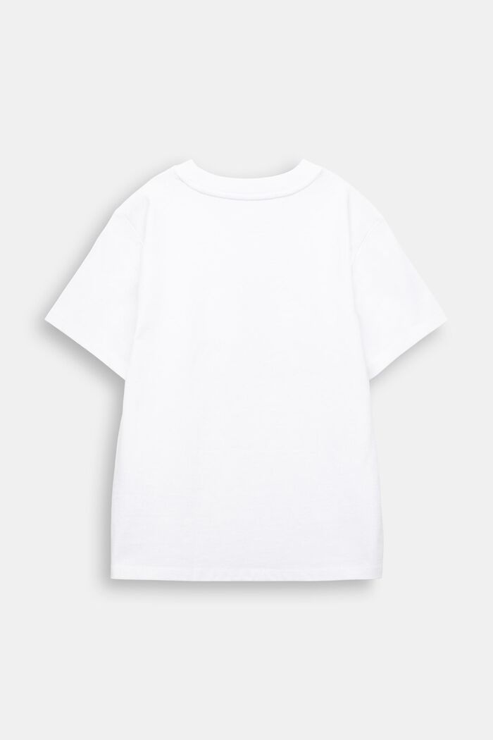 Camiseta en tejido jersey de algodón con diseño geométrico, WHITE, detail image number 2