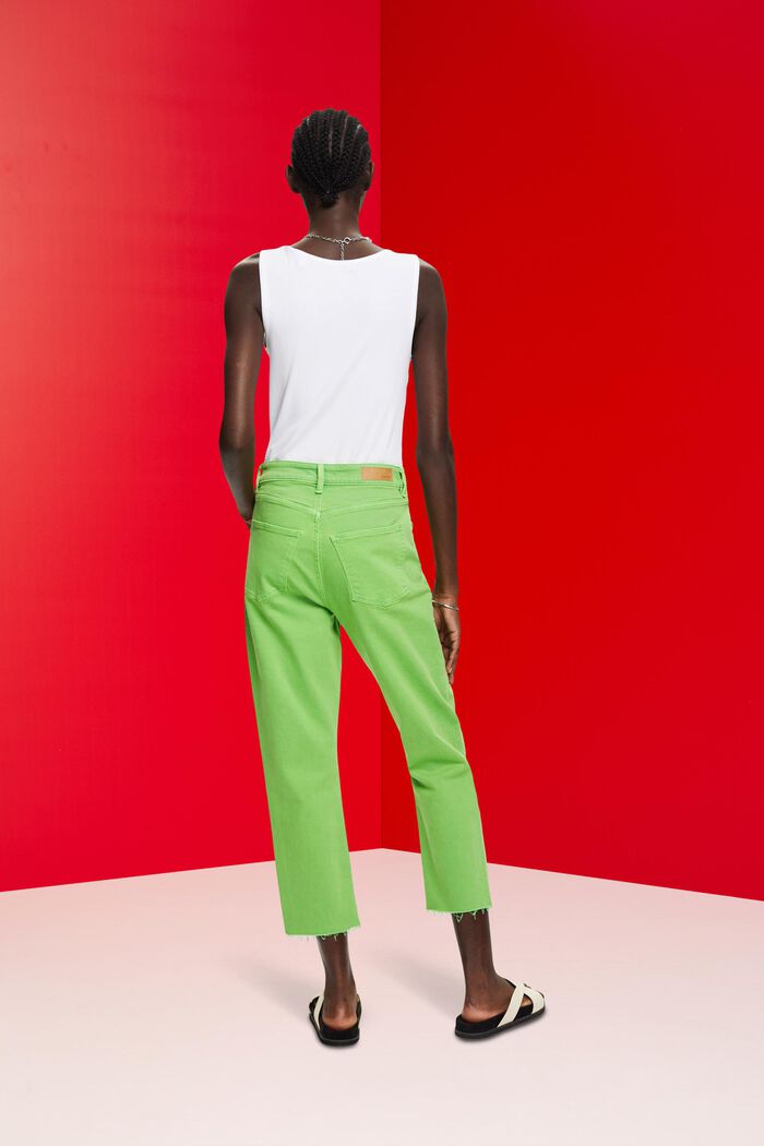 Pantalones tobilleros con bajos deshilachados, GREEN, detail image number 3