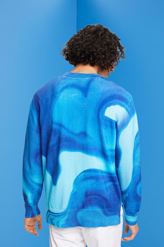 Jersey de algodón con estampado allover, BLUE, detail image number 3