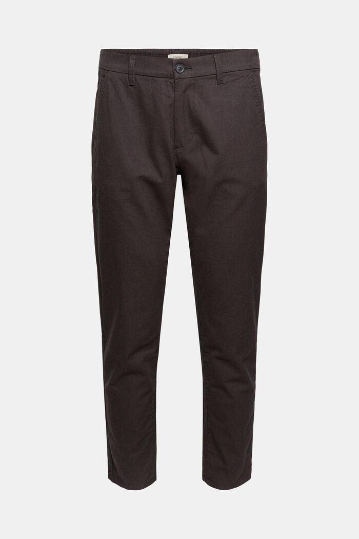Pantalones chinos con acabado cepillado, DARK BROWN, detail image number 2