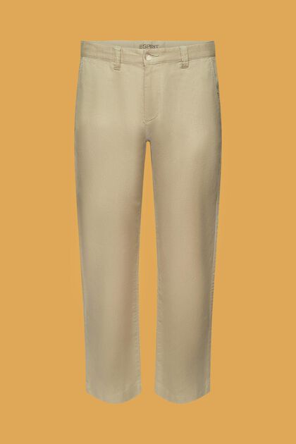 Pantalones en mezcla de algodón y lino