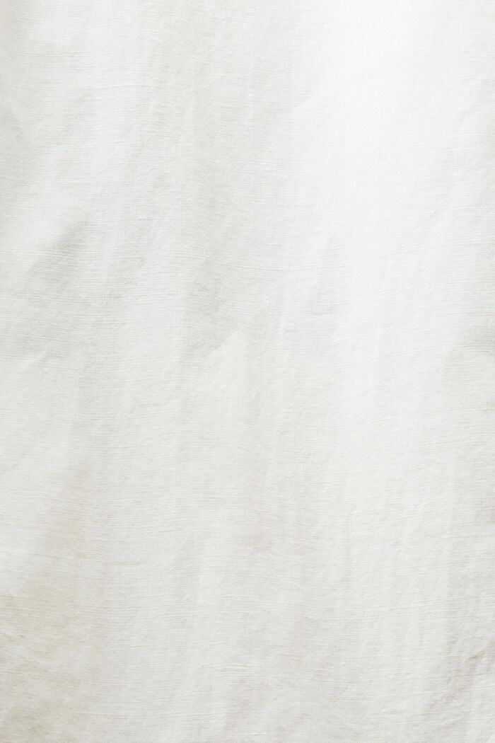Culotte corto en mezcla de algodón y lino, OFF WHITE, detail image number 6