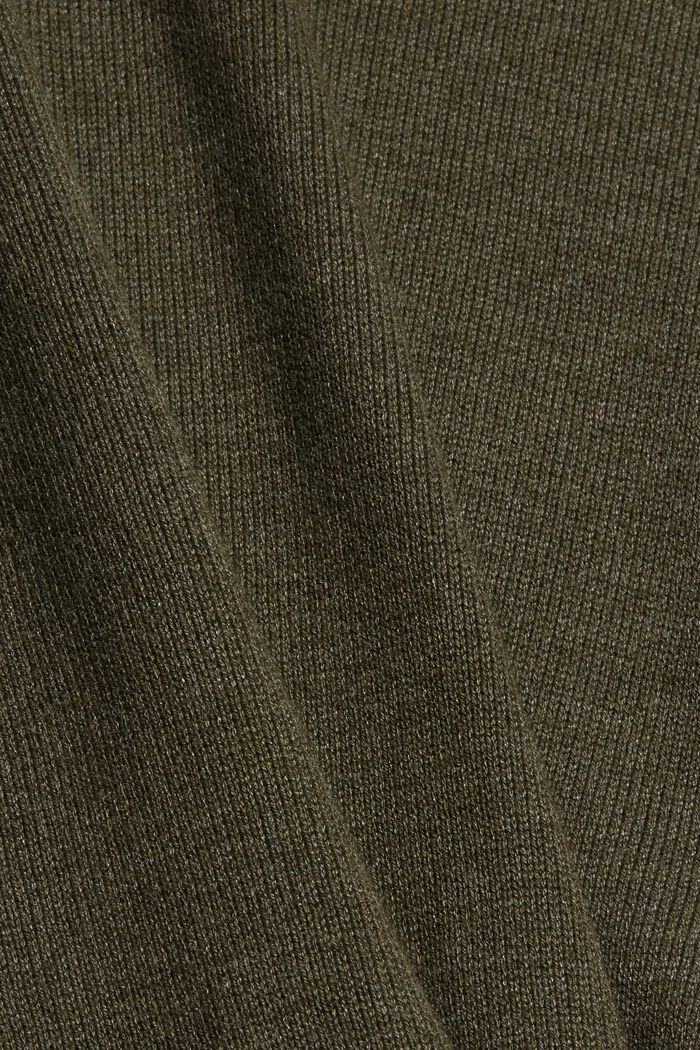 Vestido de punto sencillo con algodón ecológico, DARK KHAKI, detail image number 4