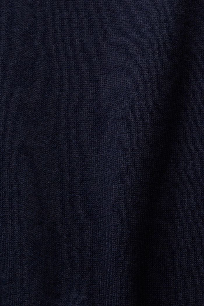 Jersey de algodón con el cuello en pico, NAVY, detail image number 4