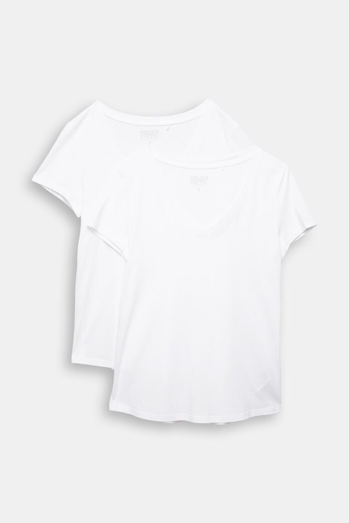 Pack de dos camisetas confeccionadas en una mezcla de algodón ecológico, WHITE, overview