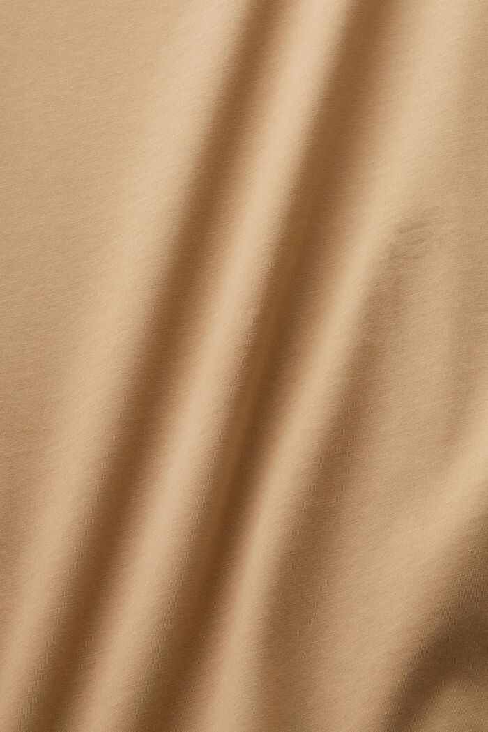Camiseta de algodón pima con cuello redondo, BEIGE, detail image number 5