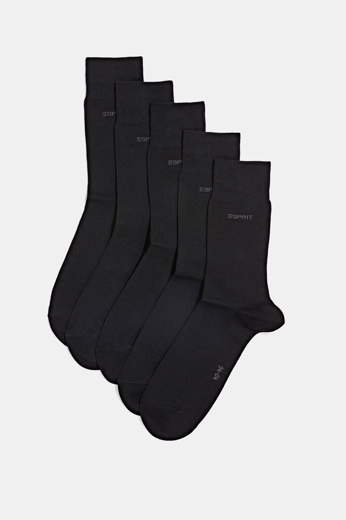 Pack de 5 pares de calcetines, algodón ecológico, BLACK, detail image number 0