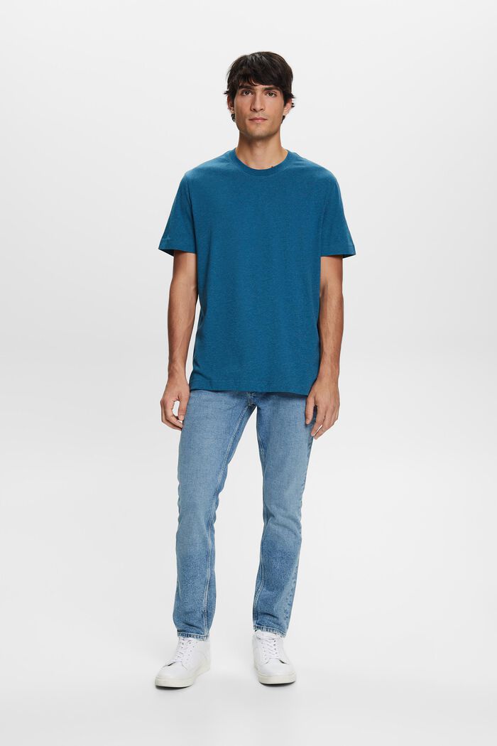 Camiseta de cuello redondo, 100% algodón, GREY BLUE, detail image number 1
